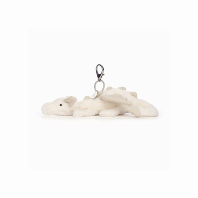 Jellycat Snow Dragon Bag Charm Australia | 793642HOF